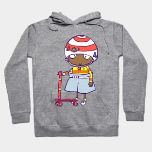 sarah and duck scooter boy / children's cartoon Hoodie